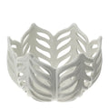 Centrotavola Leaf in Ceramica Bianca Traforata 16 h cm - Hervit