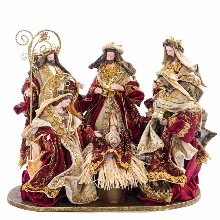 Sacra Famiglia in Resina Borgogna 36 cm - Goowdill