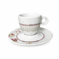 Set di 6 Tazzine con Piattini in Porcellana Decorata - Henriette