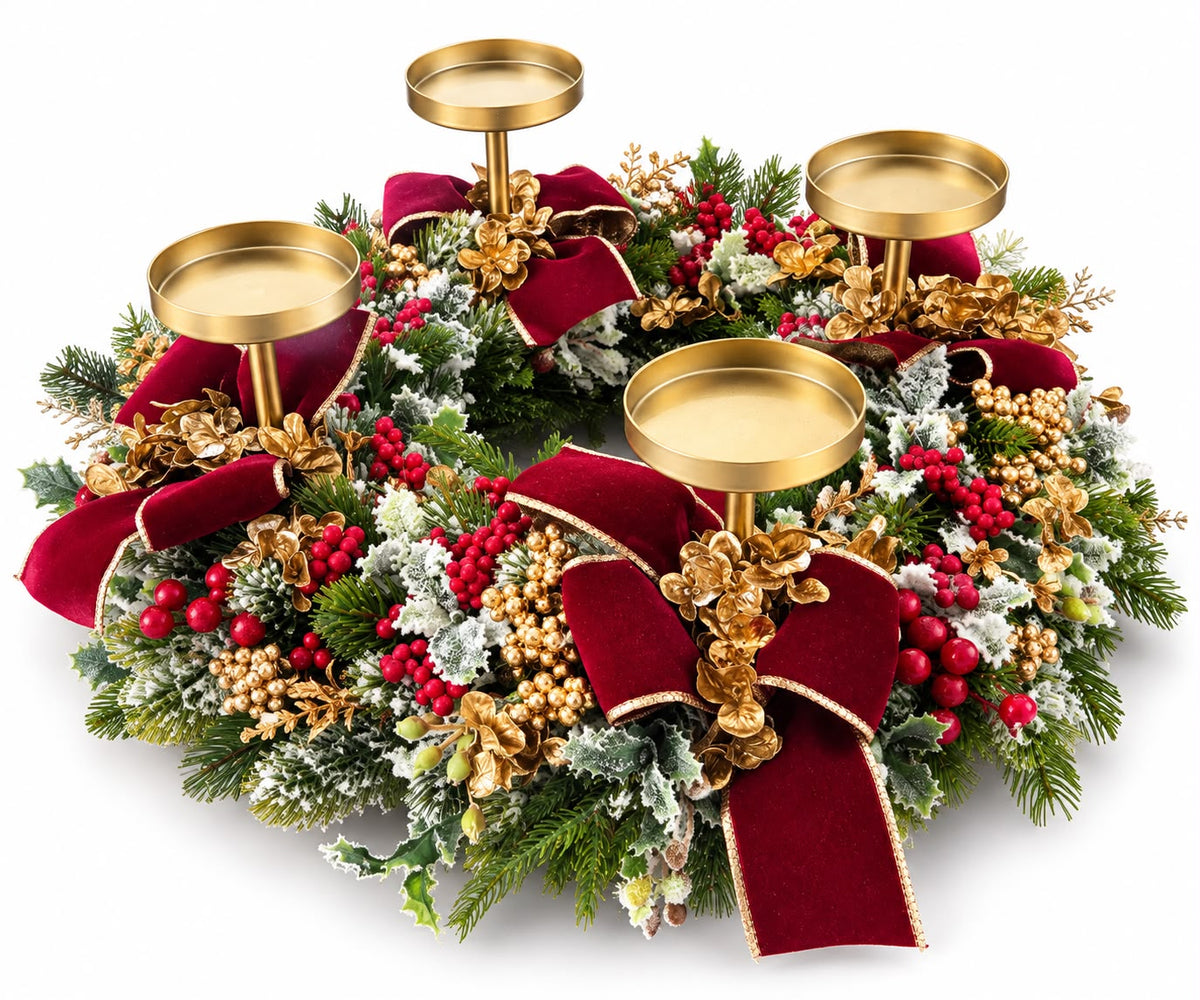 Candelabro Rotondo a 4 Fiamme 50 cm - Fiori di Lena