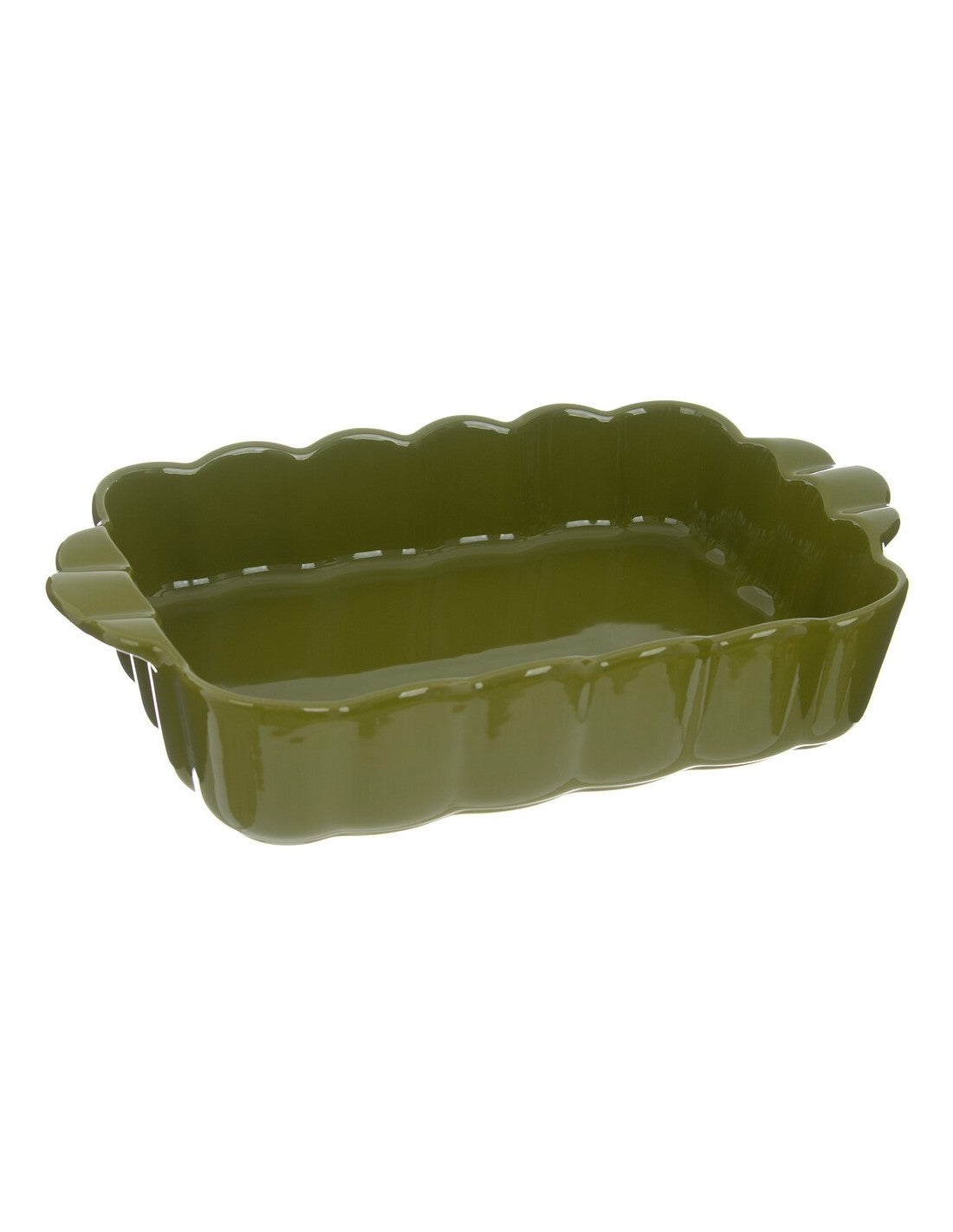 Pirofila in Ceramica Verde con Manici 39.4x24.5 cm - Blanc Mariclò