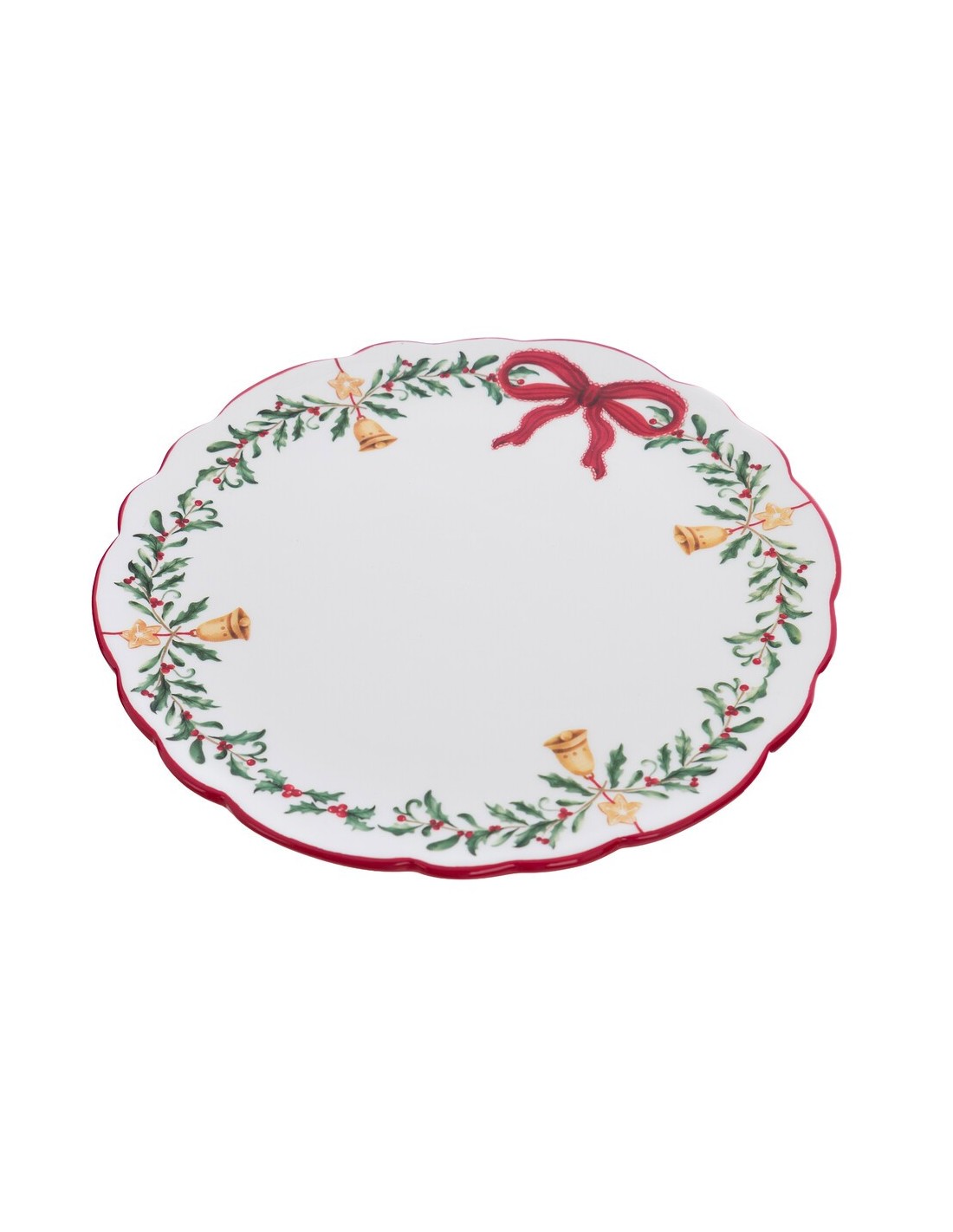 Alzata in Ceramica con Decorazione Natalizia 23 cm - Blanc Mariclò