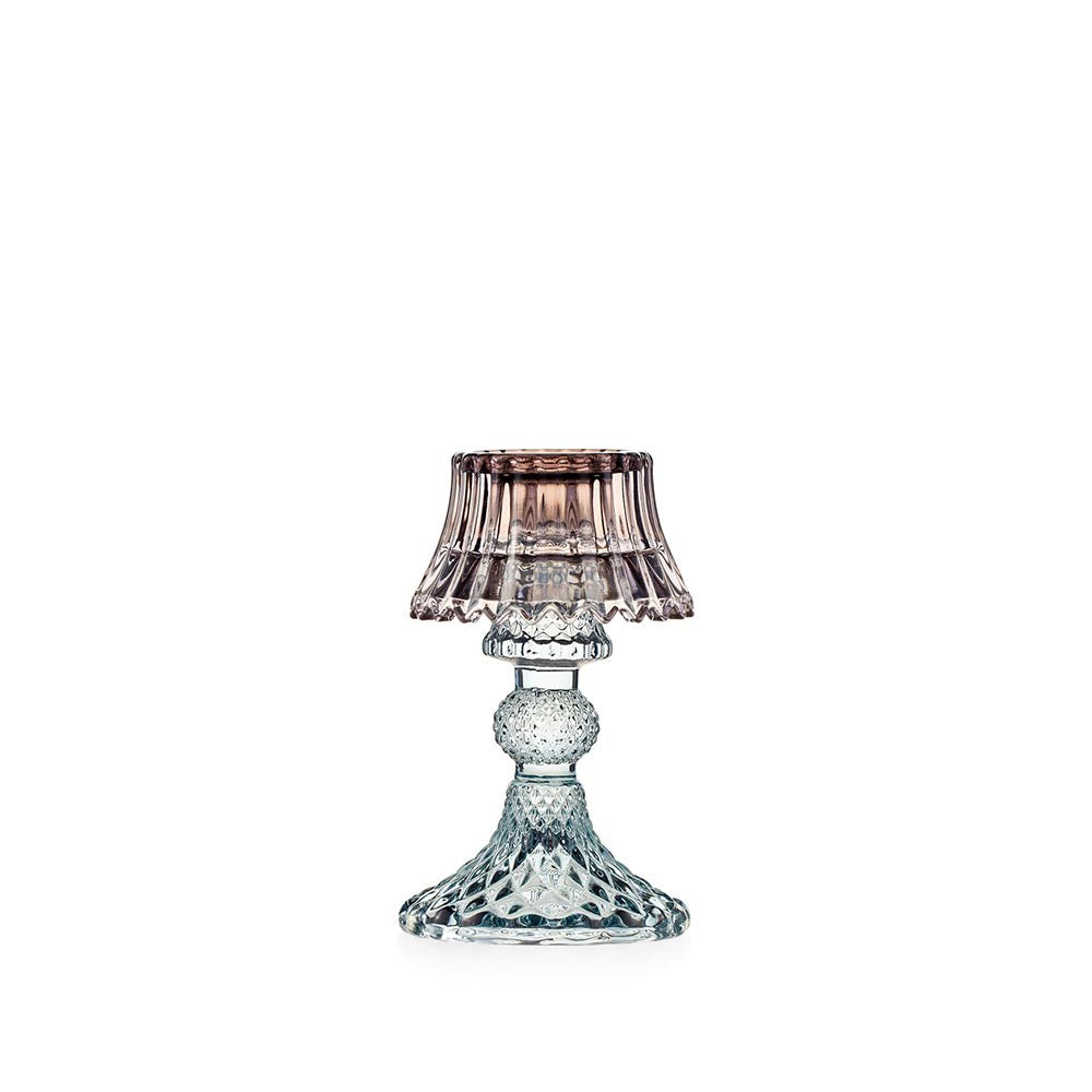 Candeliere con Paralume Blu in Vetro Colorato 13 h cm - Emò