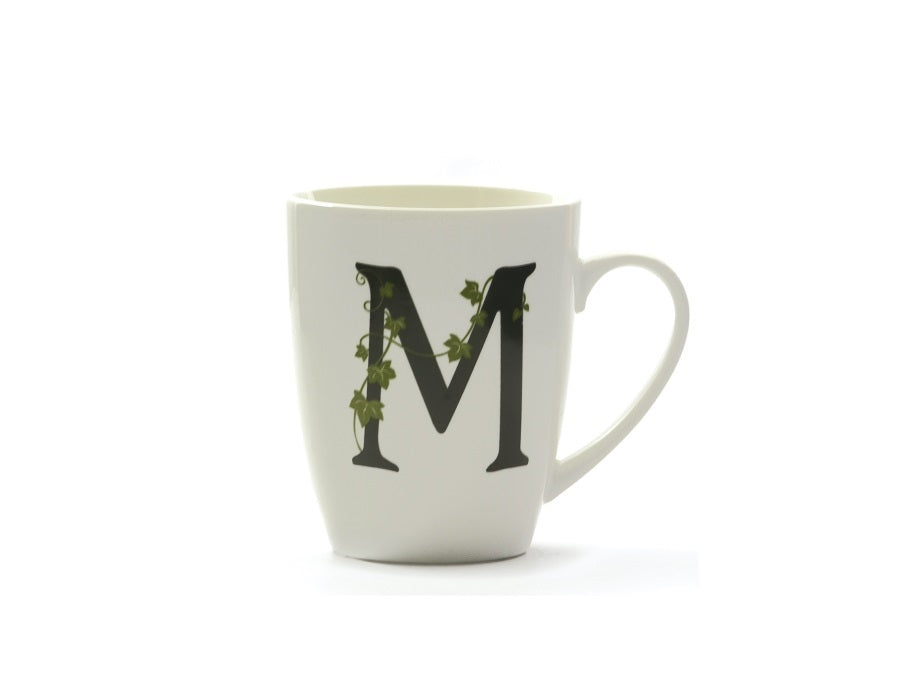 Tazza Mug in Porcellana con Iniziale Verde – La Porcellana Bianca