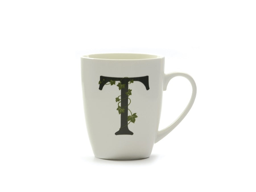 Tazza Mug in Porcellana con Iniziale Verde – La Porcellana Bianca