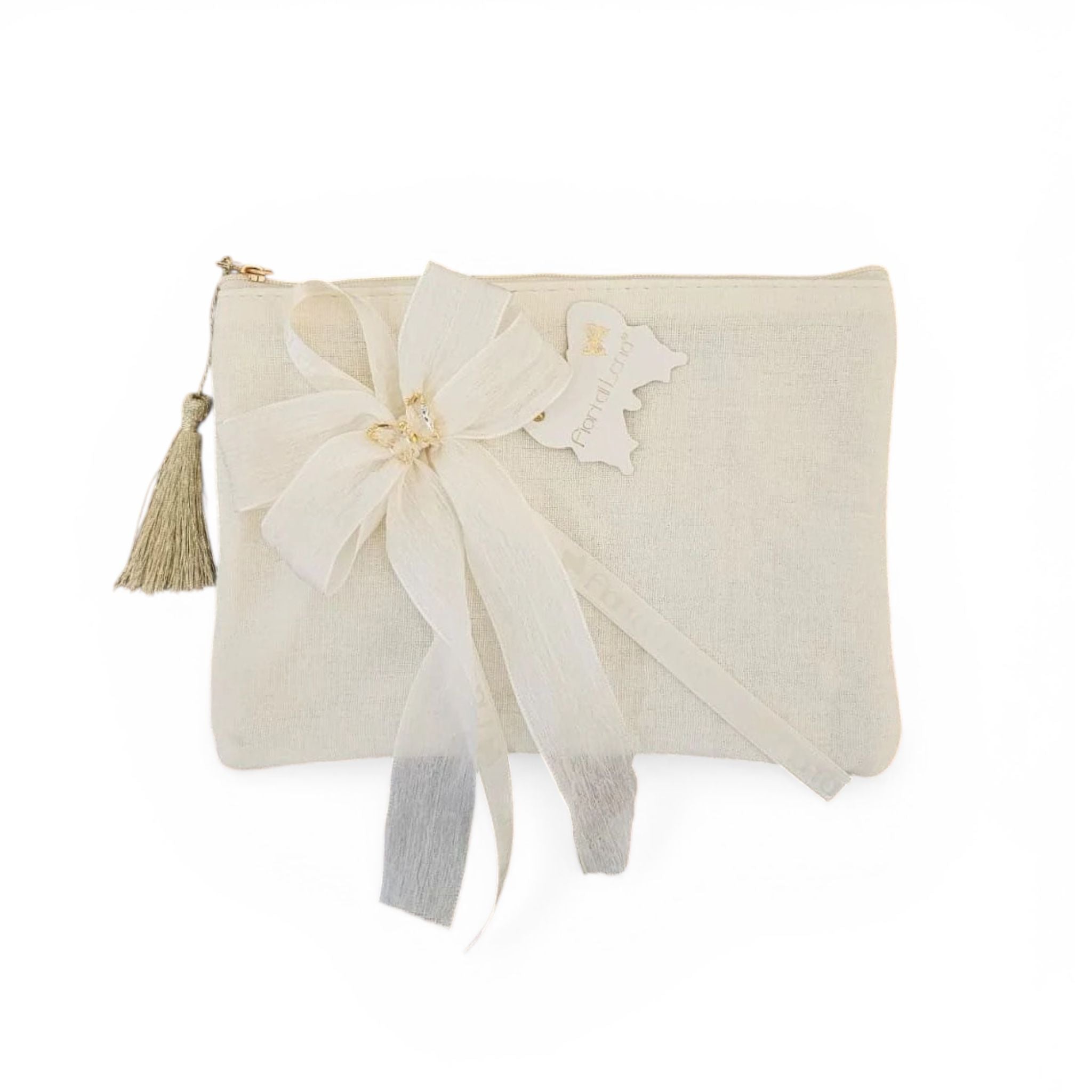 Pochette Artigianale con Applicazione Farfalla 20x15 cm - Fiori di Lena