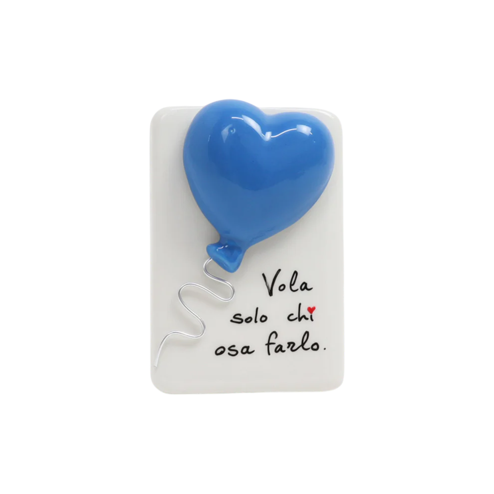 Quadretto in ceramica di Capodimonte con palloncino 3D 11.5 cm - Siniscalchi