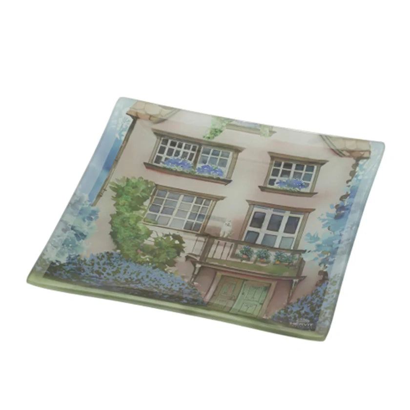Svuotatasche in Vetro Colorato con Casette - Linea "Cottage" di Hervit