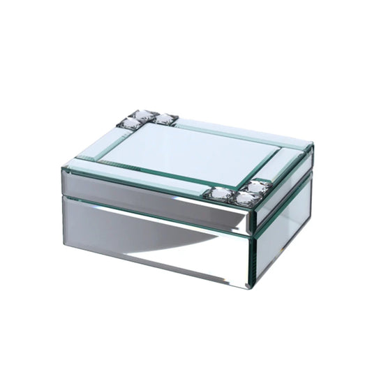 Porta Gioie in Vetro Specchiato con Interno in Velluto 19x15 cm- Hervit