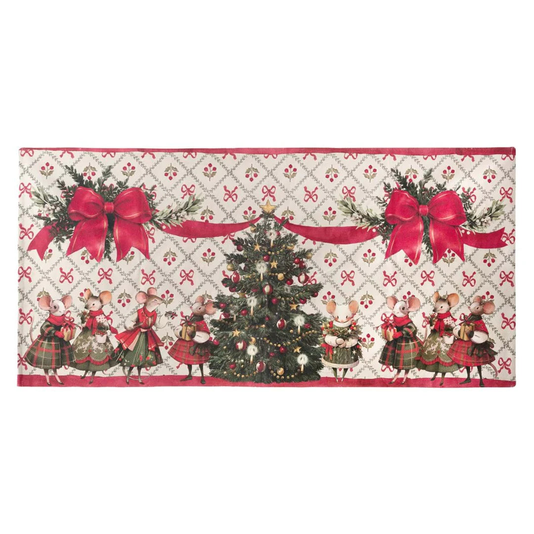 Tappeto Rettangolare in Cotone Favola di Natale Collection 60x120 cm -Blanc Mariclò