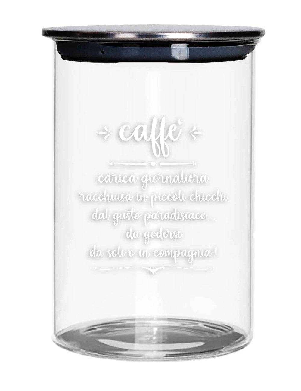 Barattolo Caffè in Vetro con Tappo in Metallo 10x17 h cm - Brandani