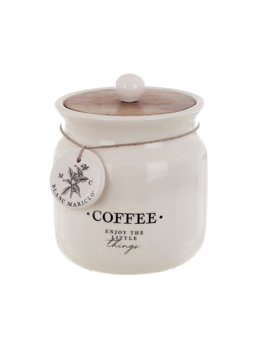 Set 3 Barattoli in Ceramica con Coperchio in Legno – Blanc MariClò