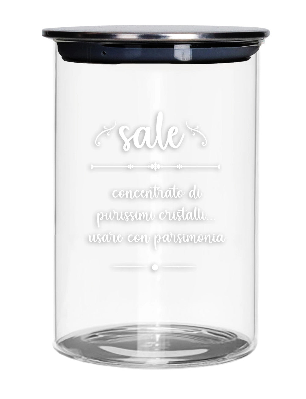 Barattolo Sale in Vetro con Tappo in Metallo 10x17 h cm - Brandani