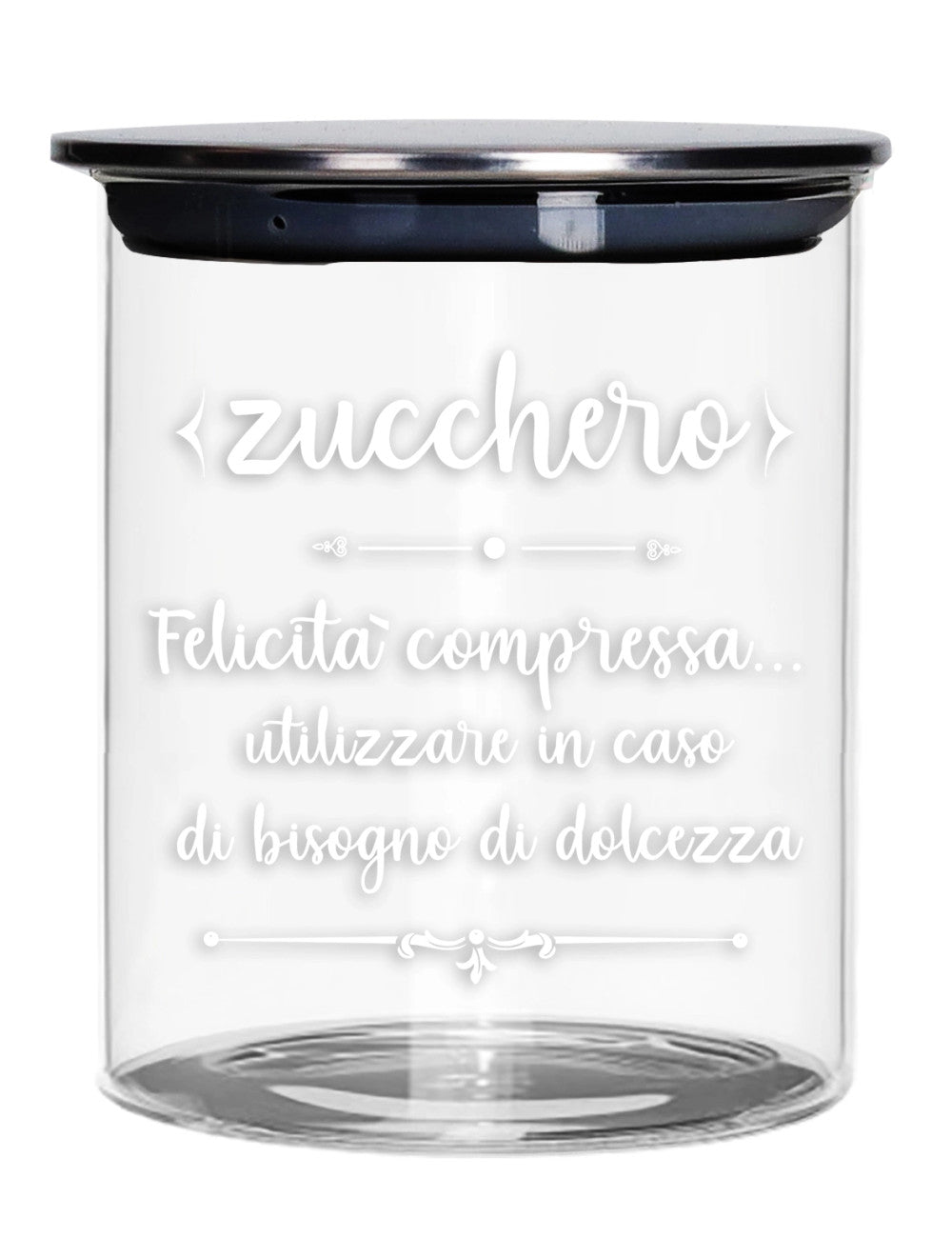 Barattolo Zucchero in Vetro con Tappo in Metallo 10x12 h cm - Brandani