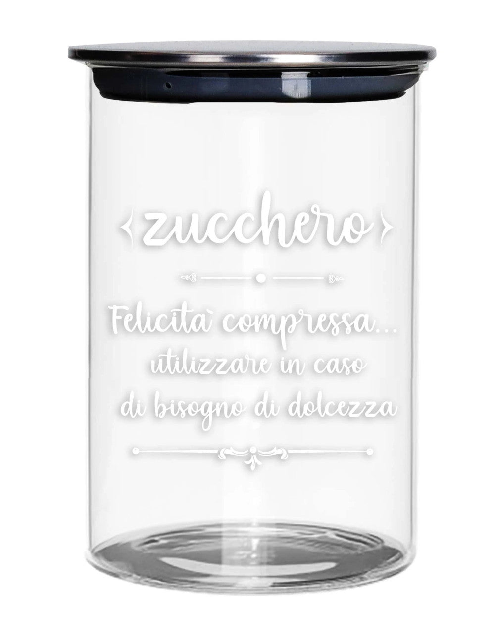 Barattolo Zucchero in Vetro con Tappo in Metallo 10x17 h cm - Brandani
