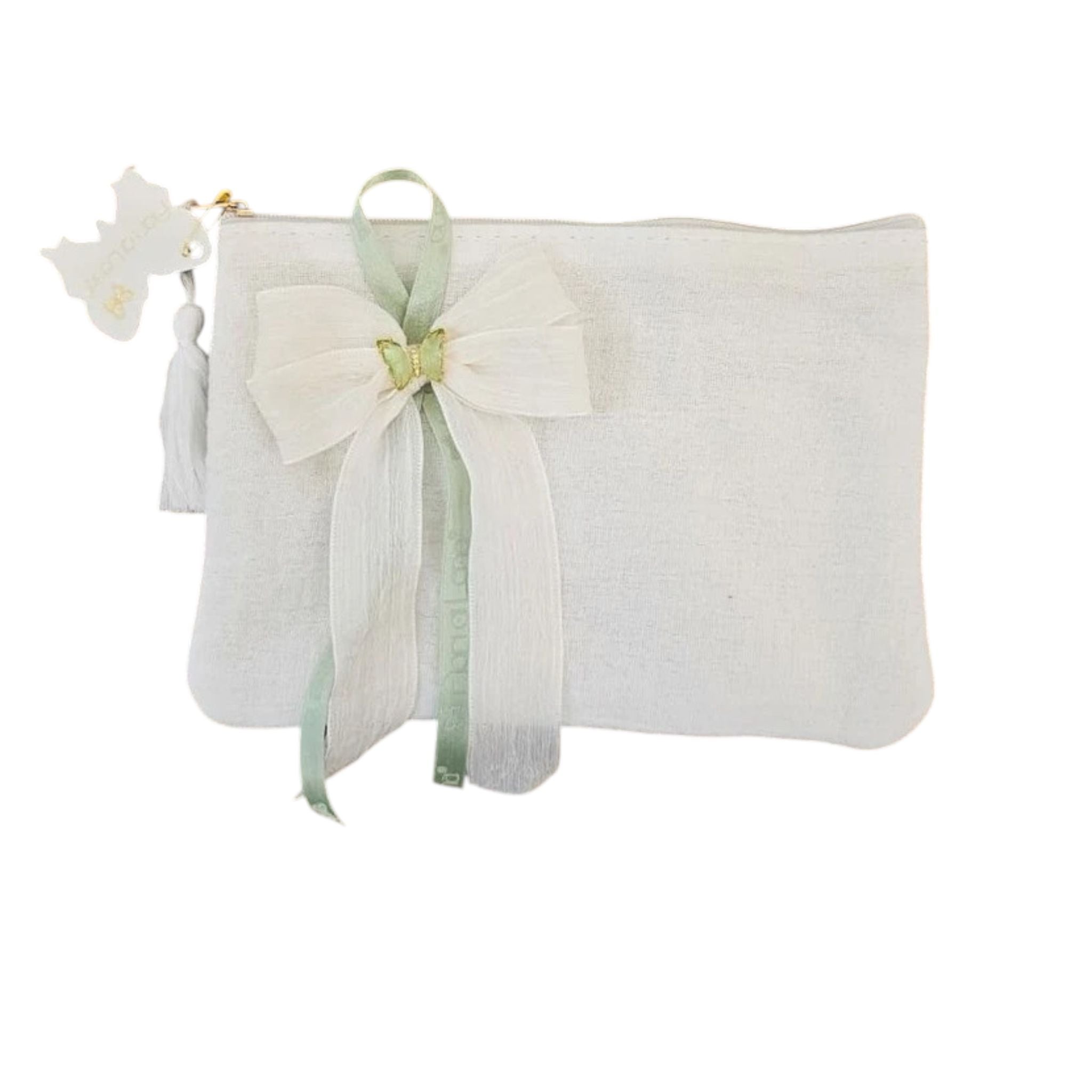 Pochette Artigianale con Applicazione Farfalla 20x15 cm - Fiori di Lena