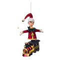 Elfo su Treno in Resina 18 cm - Goodwill