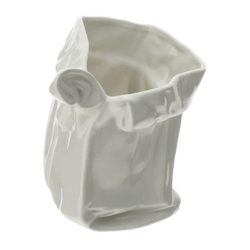 Vaso Cartoccio in Porcellana Bianca 25 cm - Hervit