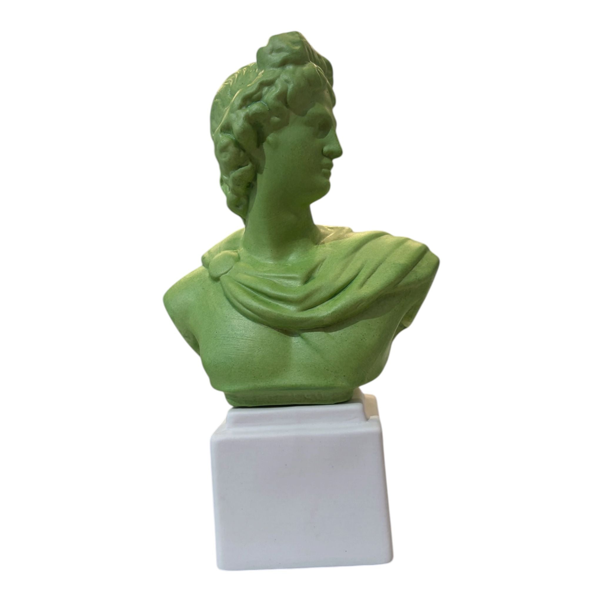 Busto Apollo in Porcellana Verde 21 cm - Porcellane Sbordone