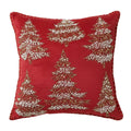 Cuscino in Cotone Rosso con Alberelli 50x50 cm - Blanc Mariclò