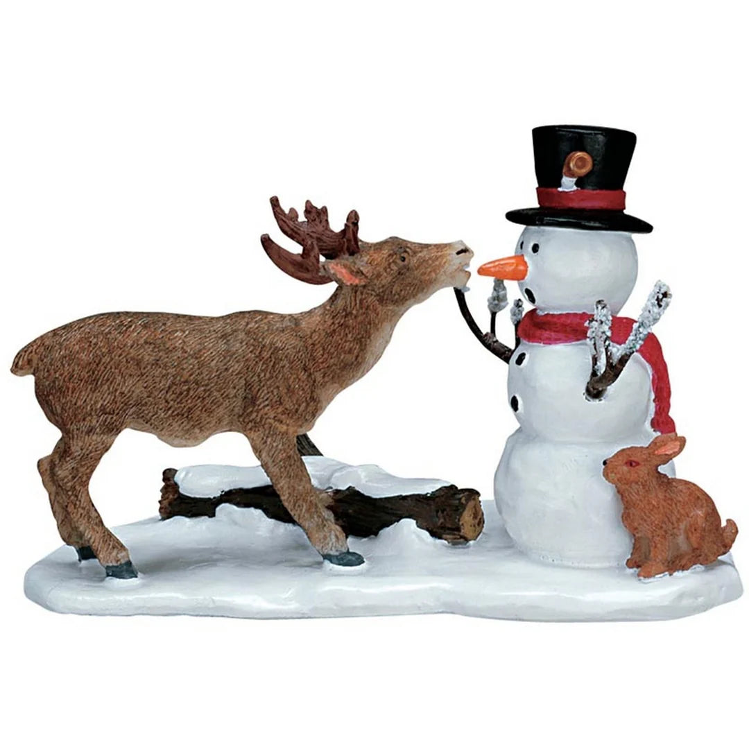 Statuina Pupazzo di Neve con Renna  6.5 cm - Lemax