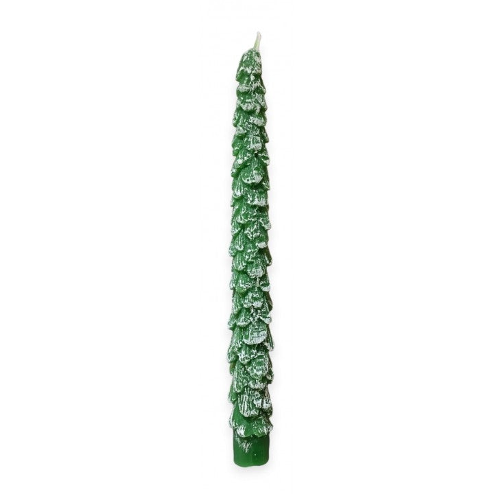 Set 2 Candele Albero 25 cm Verde  Bianco - Fade