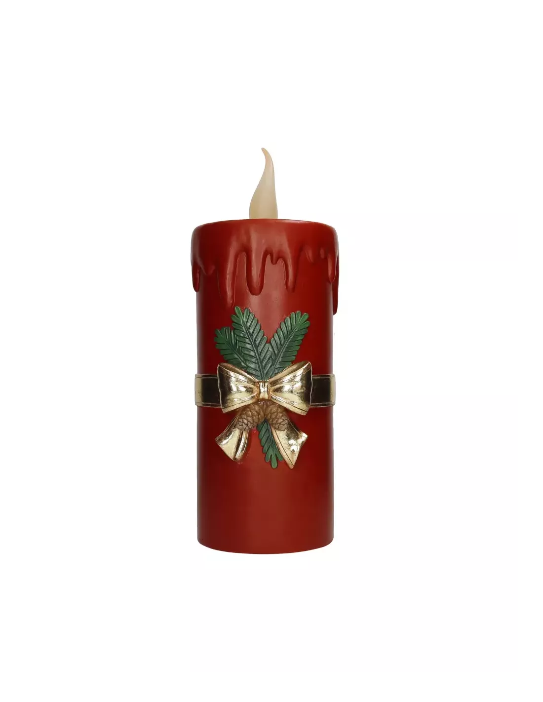 Candela LED Realistica in Resina Rossa 44 cm - Brandani