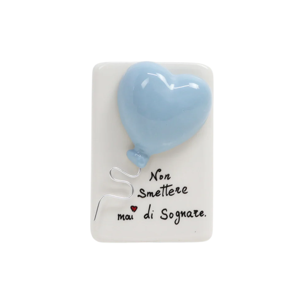 Quadretto in ceramica di Capodimonte con palloncino 3D 11.5 cm - Siniscalchi
