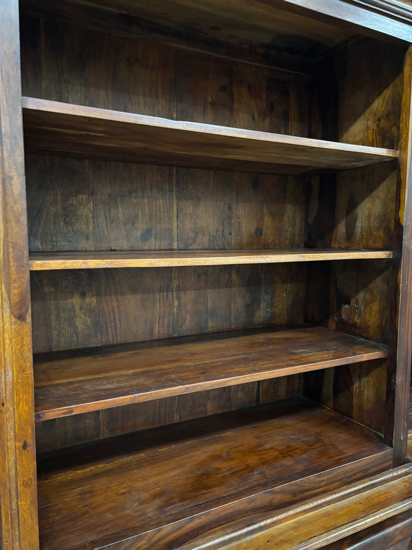 Libreria in Legno di Sheesham con Ripiani e Ante