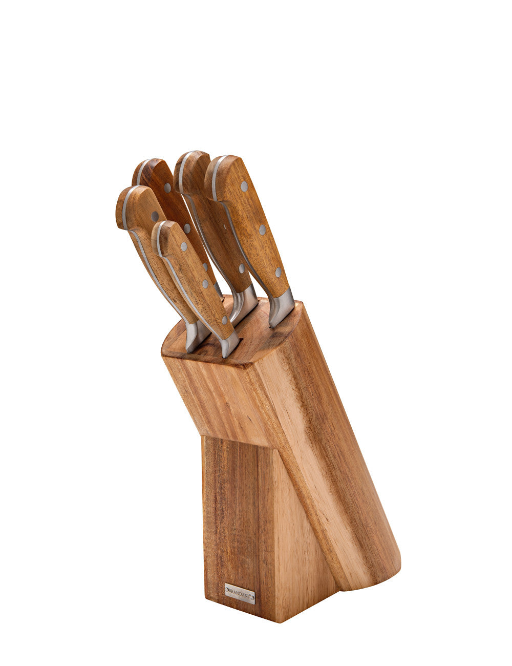 Ceppo in Legno di Acacia con Coltelli in Acciaio Inox - Brandani