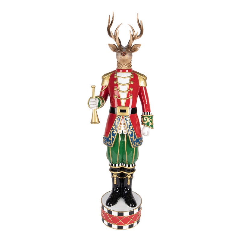 Statua Decorativa Renna Schiaccianoci con Tamburo 82 h cm  - Clayre & Eef