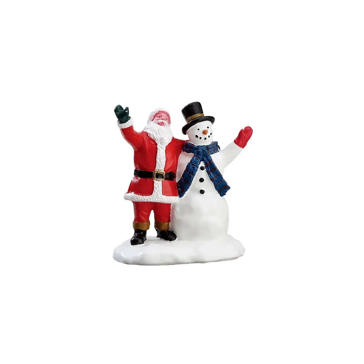 Babbo Natale con Pupazzo di Neve Salutano 7.5 cm