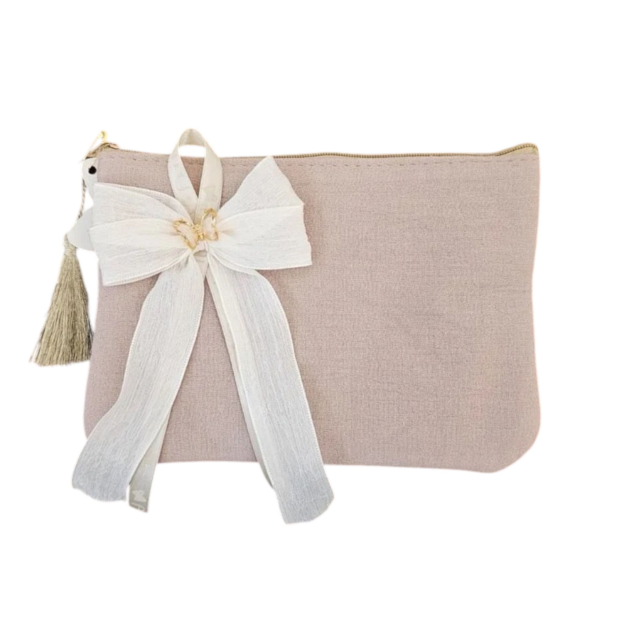 Pochette Artigianale con Applicazione Farfalla 20x15 cm - Fiori di Lena