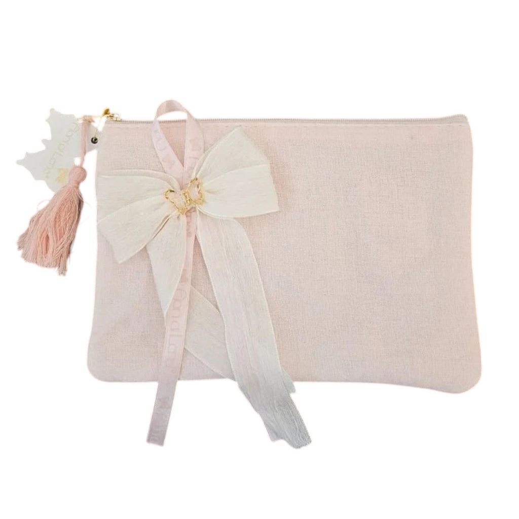 Pochette Artigianale con Applicazione Farfalla 20x15 cm - Fiori di Lena