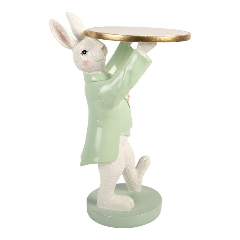 Alzata con Coniglietto in Smoking Verde 19x14x28 h cm - Clayre e Eef