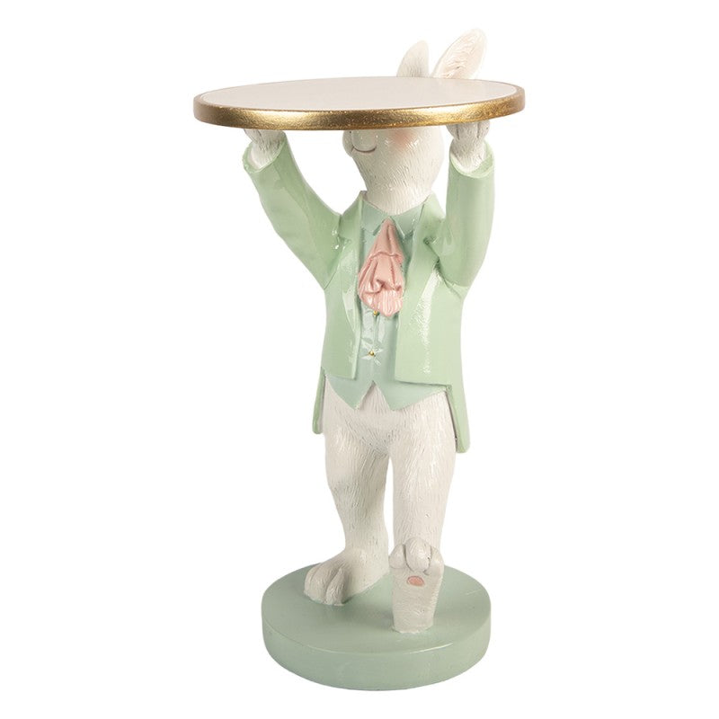 Alzata con Coniglietto in Smoking Verde 19x14x28 h cm - Clayre e Eef
