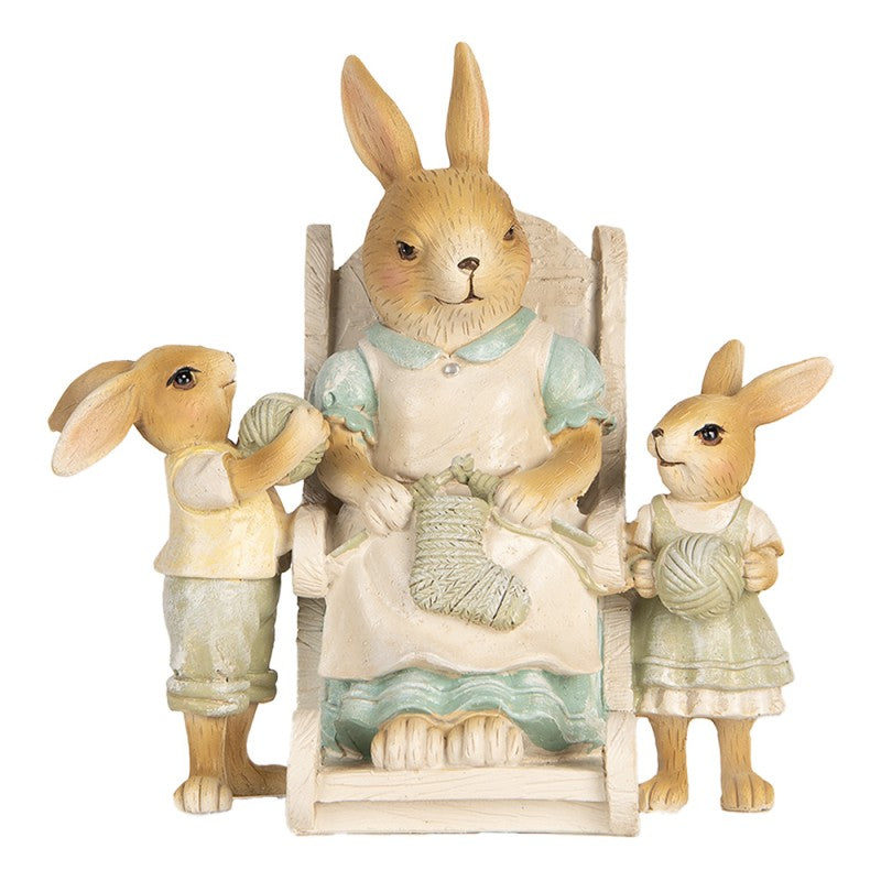 Statuetta Coniglietti e Mamma Coniglio 18x11x17 cm - Clayre e Eef