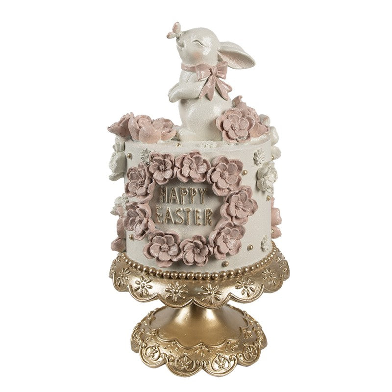 Torta Decorativa in Poliresina con Coniglietti 18x32 cm - Clayre e Eef