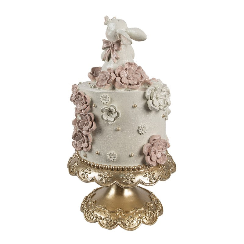 Torta Decorativa in Poliresina con Coniglietti 18x32 cm - Clayre e Eef