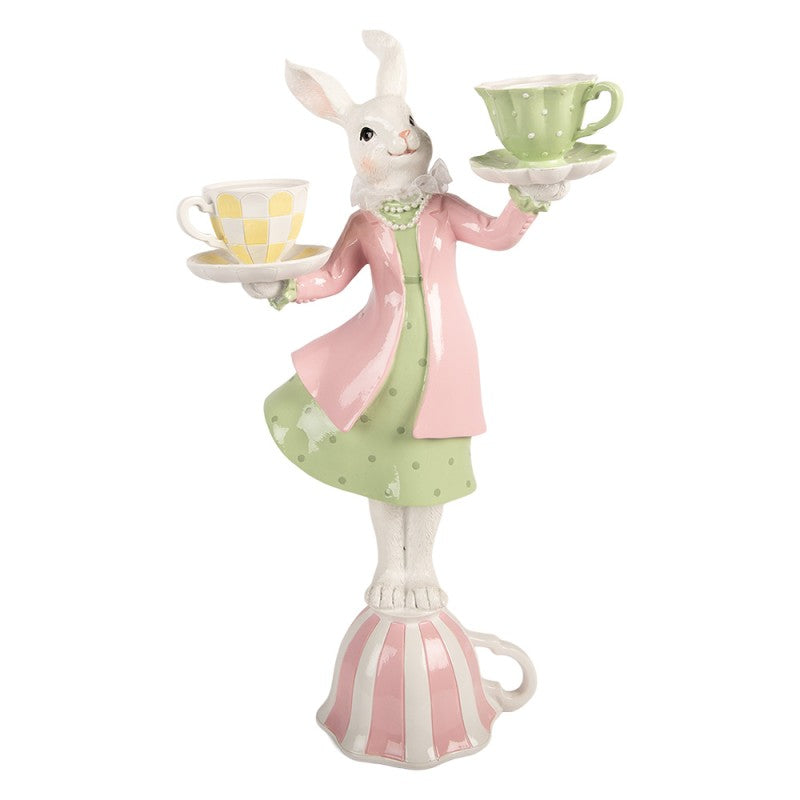 Candeliere Coniglietta in Poliresina 23x13x41 cm - Clayre e Eef