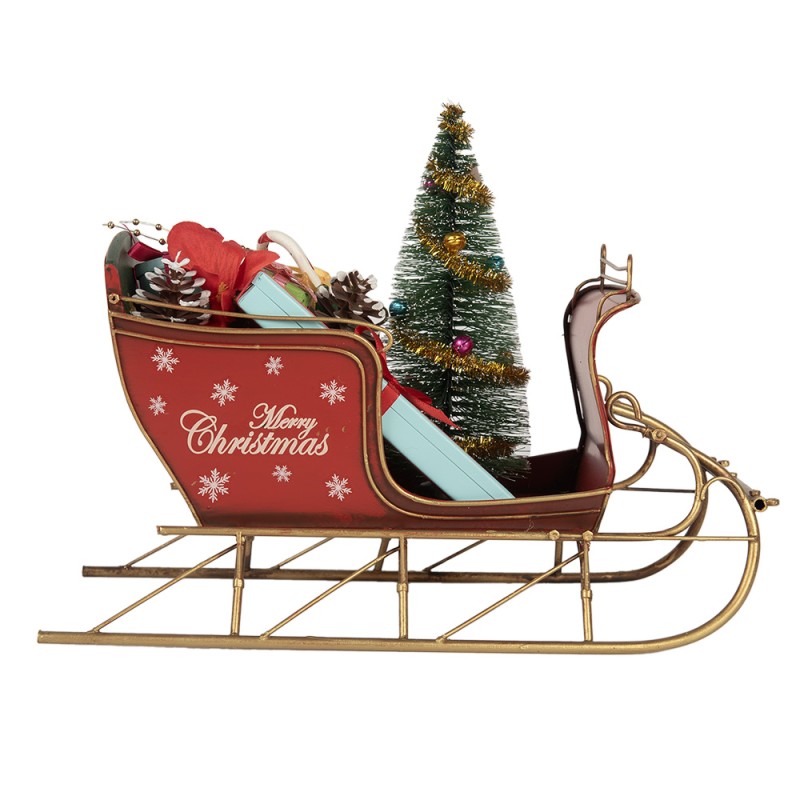 Slitta in Metallo con Dettagli Festivi 30x15x22 cm - Clayre e Eef