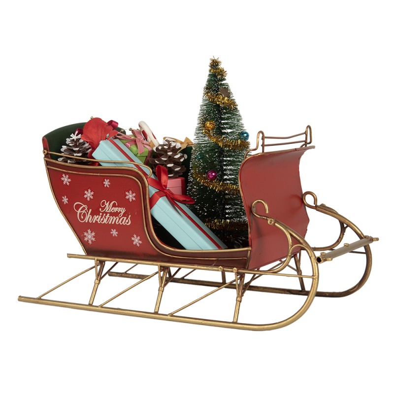 Slitta in Metallo con Dettagli Festivi 30x15x22 cm - Clayre e Eef