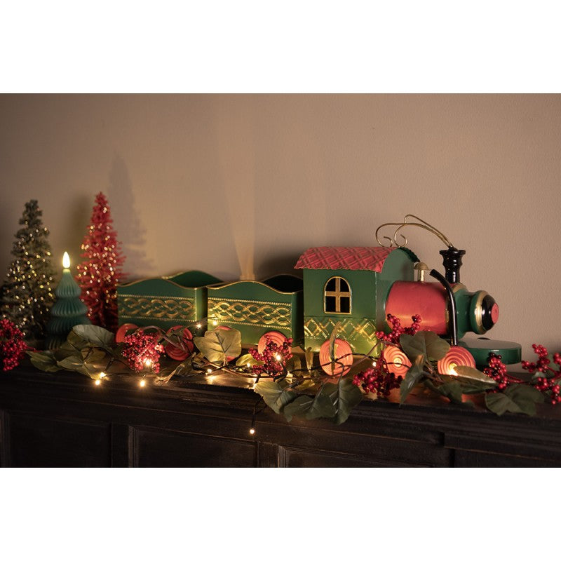 Trenino in Latta Rosso e Verde 65x16x26 cm - Clayre e Eef