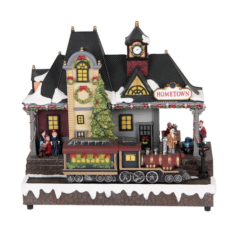 Paesaggio Natalizio con LED e Musica in Plastica 32x16x30 cm - Clayre e Eef