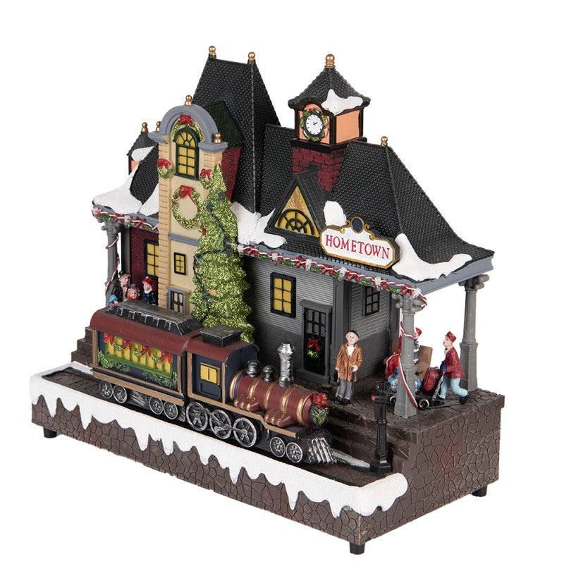 Paesaggio Natalizio con LED e Musica in Plastica 32x16x30 cm - Clayre e Eef