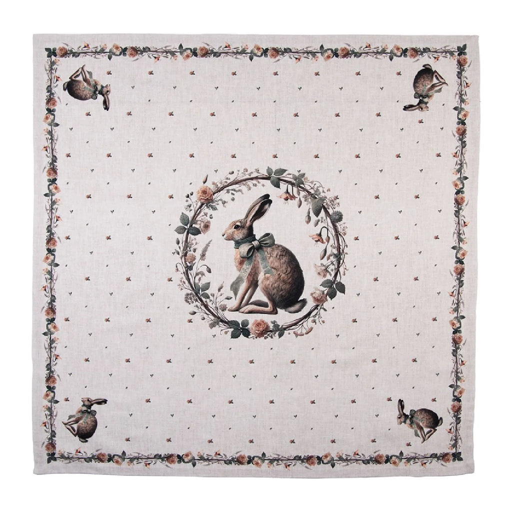 Centrotavola in Cotone con Stampa di Coniglietti 100x100 cm - Clayre e Eef