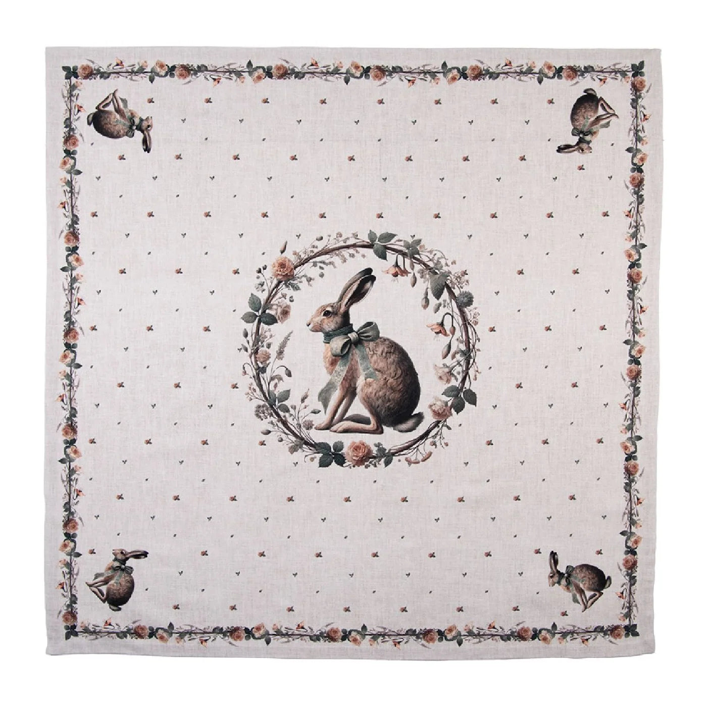 Centrotavola in Cotone con Stampa di Coniglietti 100x100 cm - Clayre e Eef
