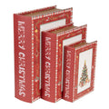 Set di 3 Libri Decorativi in MDF Rosso - Clayre e Eef