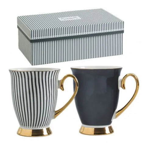Coppia di Mug in Porcellana con Dettagli Oro - Mathilde M