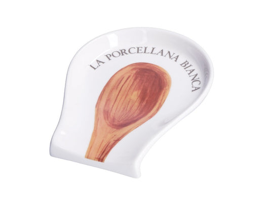 Poggiamestolo in Porcellana Bianca con Disegno – La Porcellana Bianca
